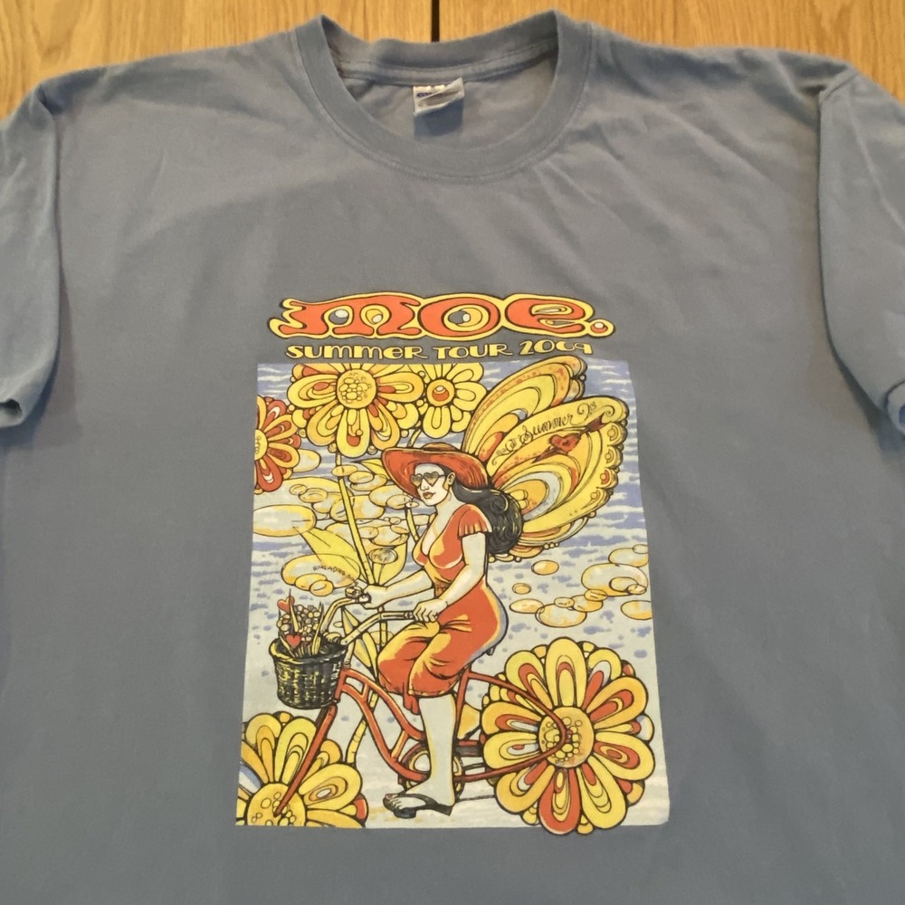 Moe Band T-shirt summer tour 2009 t-shirt Unisex large blue Music Y2K Vtg